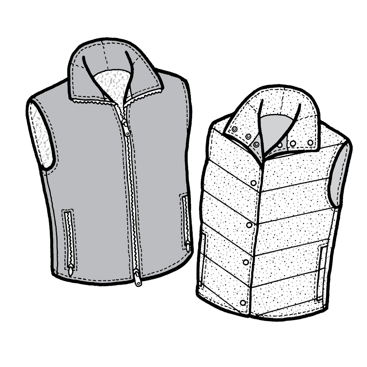 Santiam Reversible Vest PDF Pattern - 102 - The Green Pepper Patterns