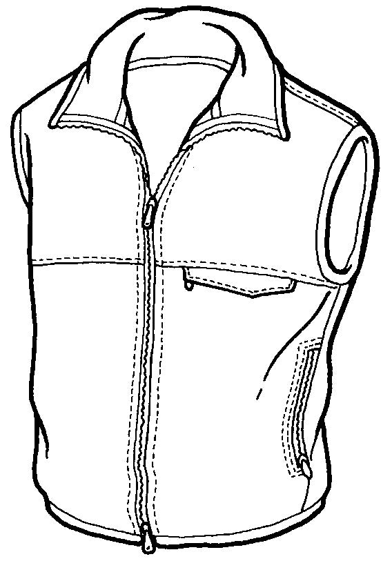pen and ink drawing of a polar vest