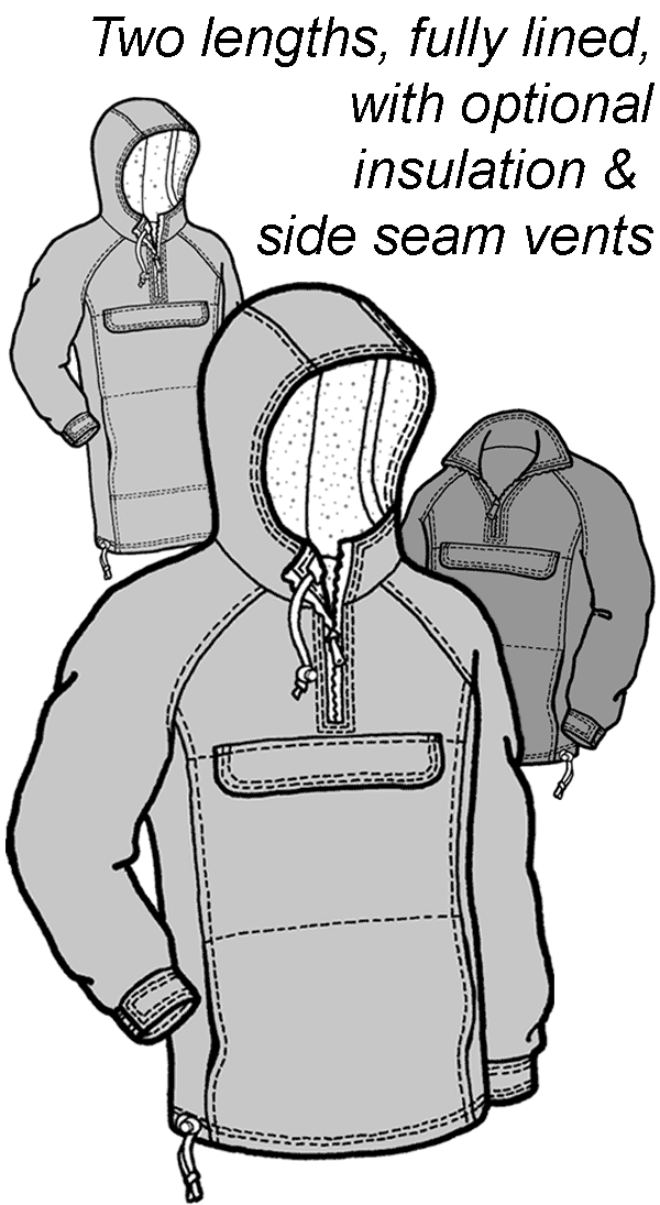 pen and ink drawing of fairbanks anorak jacket