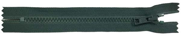Green zipper on a white background