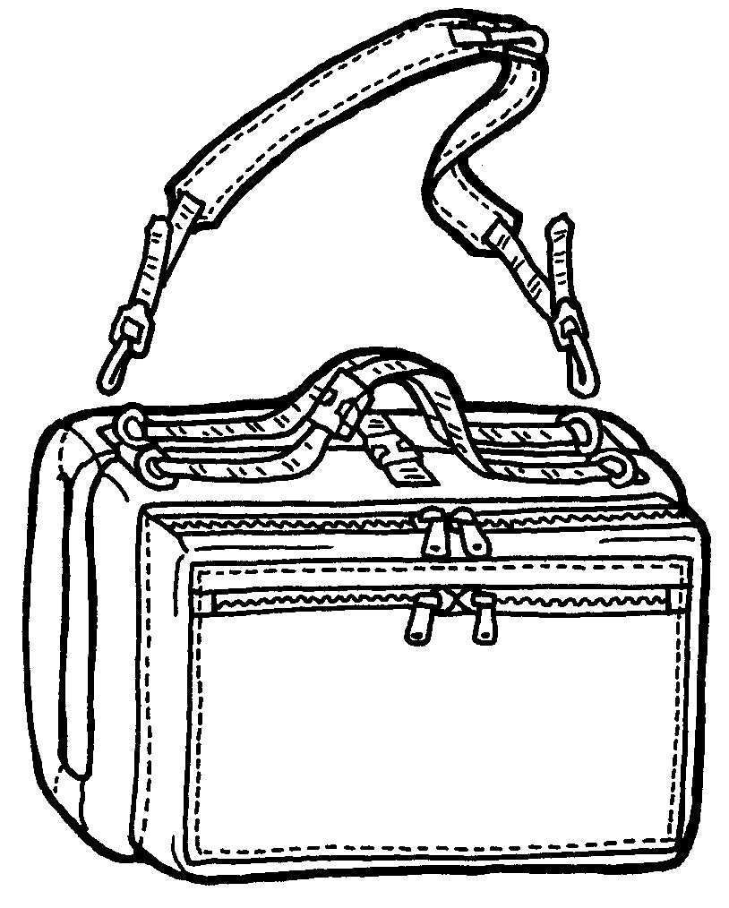 pen and ink drawing of the bi-fold garment bag