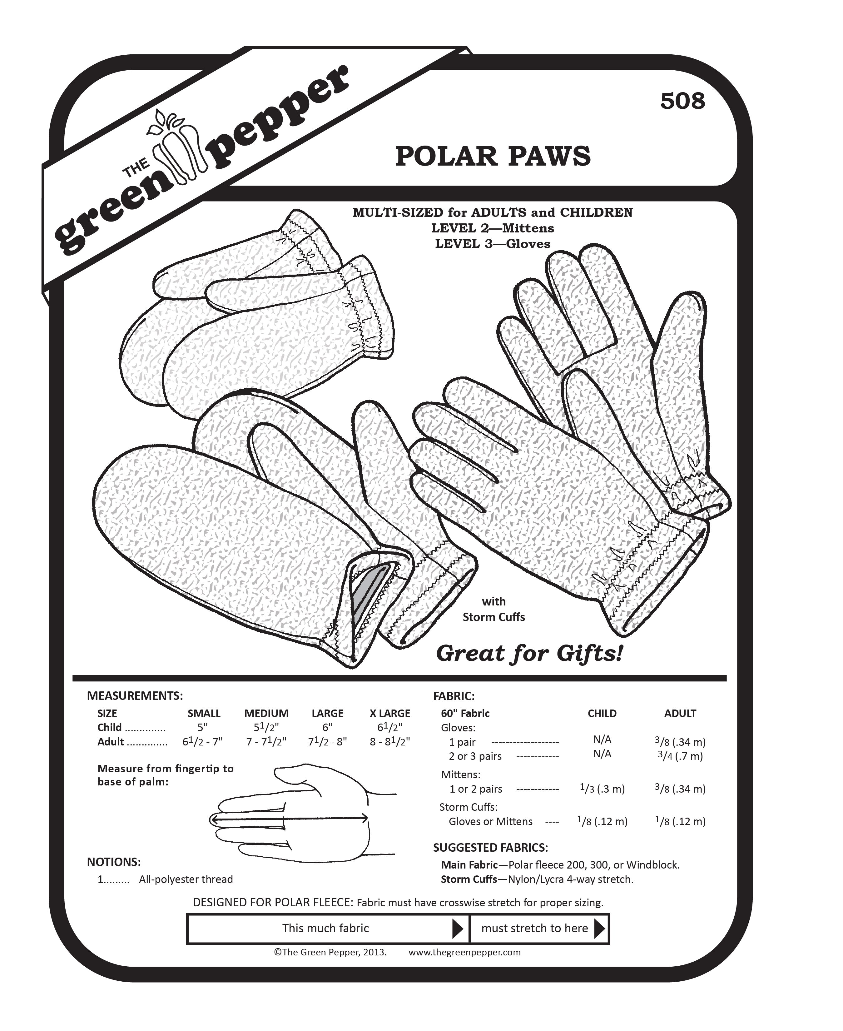 image of cover of the 508 Polar Paws sewing pattern.