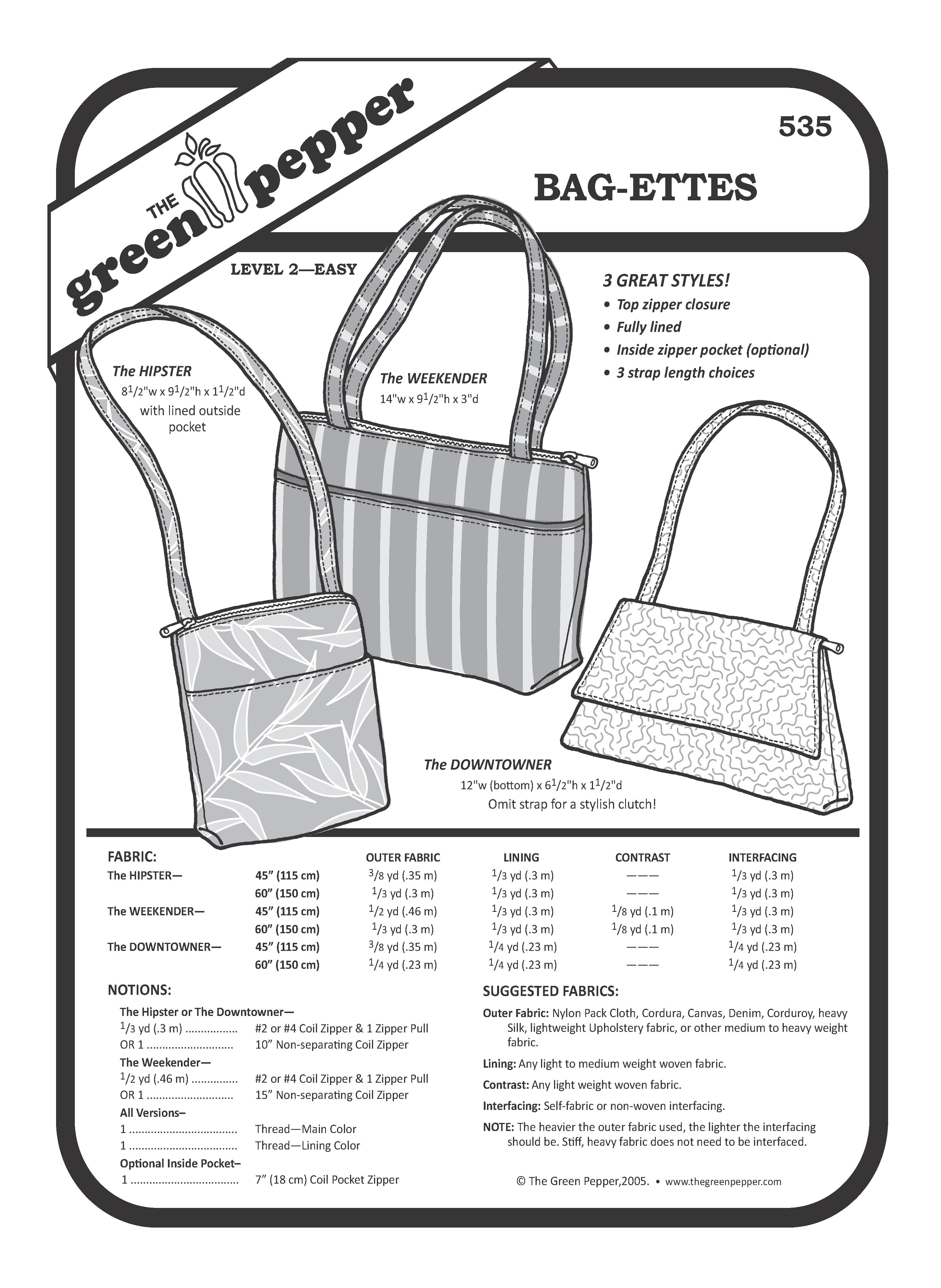 cover of the 535 Bag-ettes sewing pattern