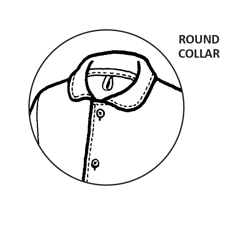 round collar image in a circle of the frenchglen barn jacket in black and white