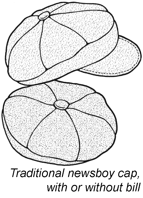 Drawing of two beret caps made of fleece.