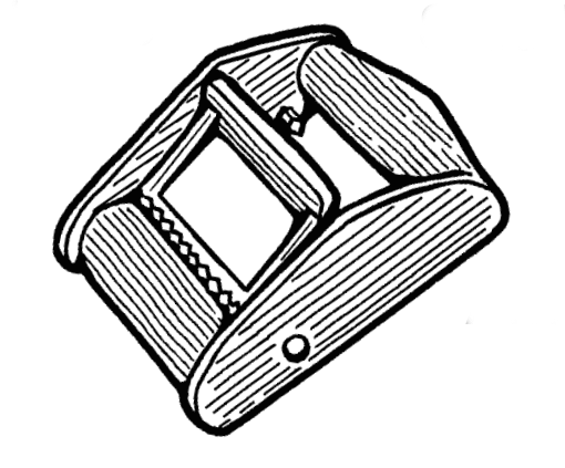 pen and ink drawing of an ancra buckle.