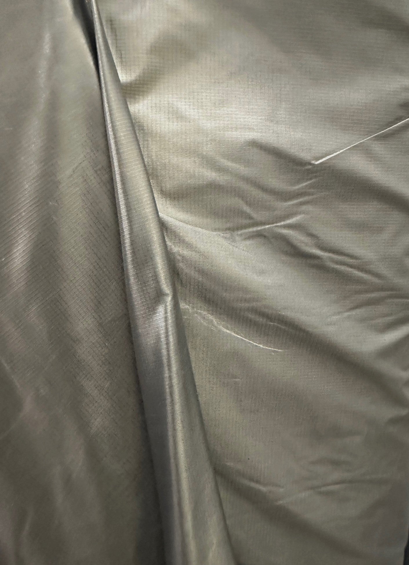 Close-up of gray fabric with visible texture