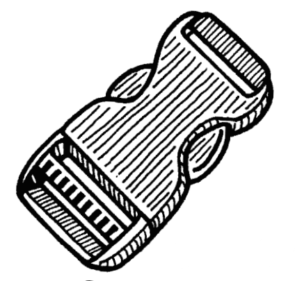pen and ink drawing of a slimline side release buckle