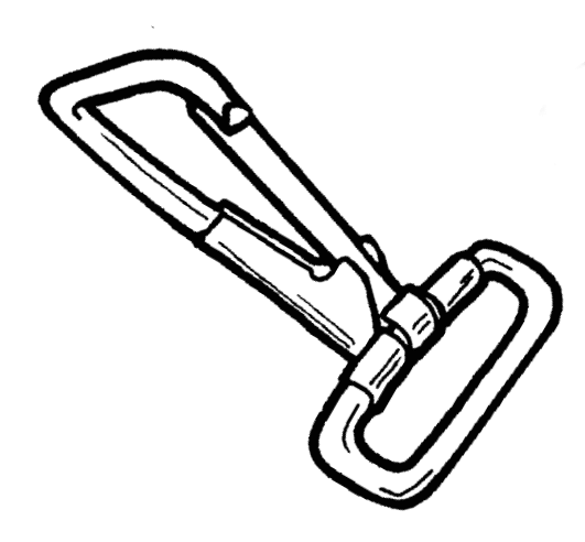 pen and ink illustration of nickel plated snap hook