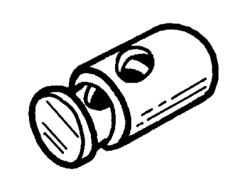 pen and ink illustration of a toggle lock with a spring