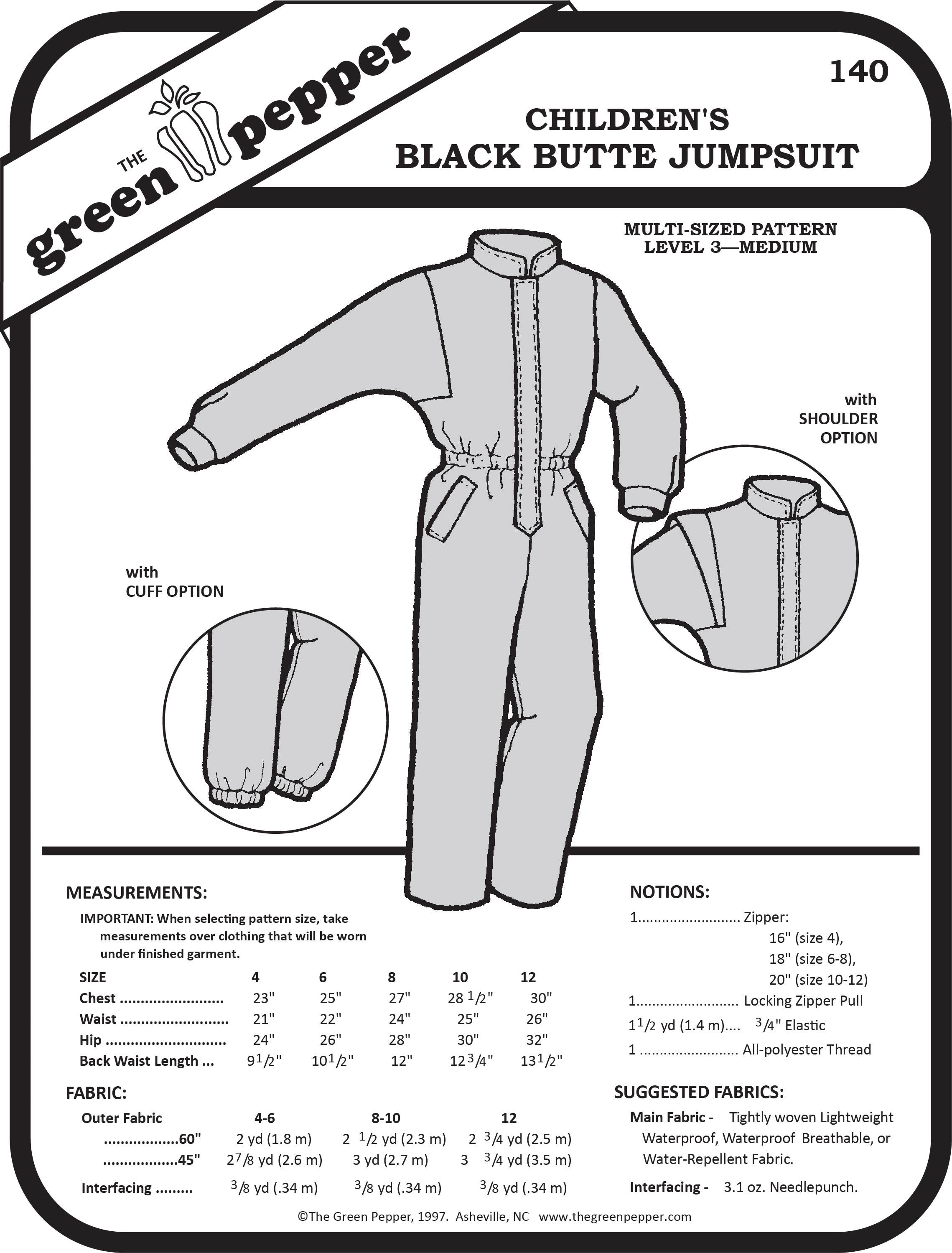 image of the cover of the Children's Black Butte Jumpsuit.