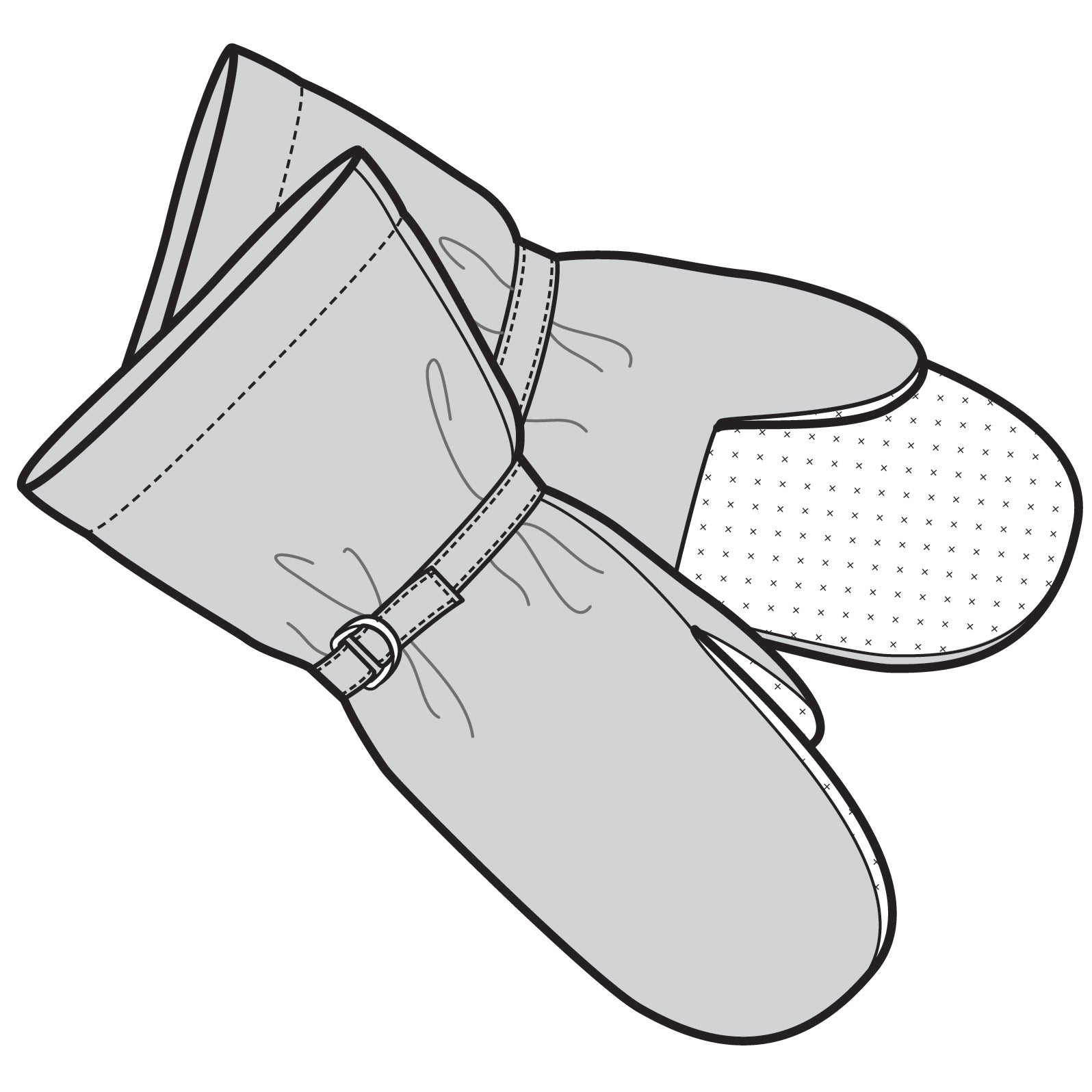 line drawing of mittens