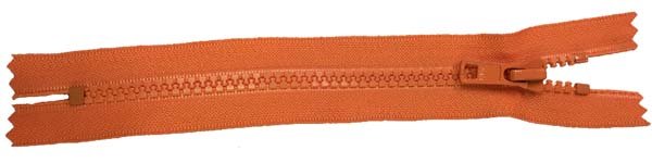 Orange zipper on a white background