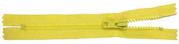Yellow zipper on a white background