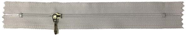 Metallic zipper on a white background