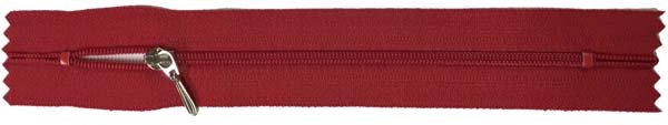 red zipper with a metal pull on white background
