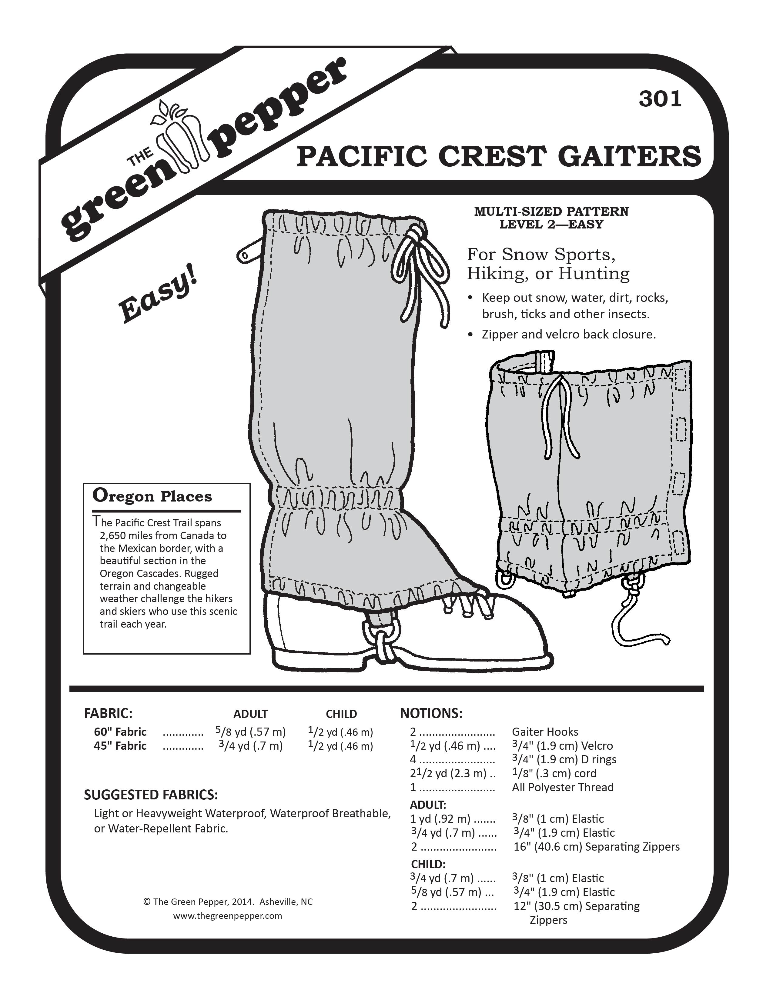 image of cover of 301 Pacific Crest Gaiters