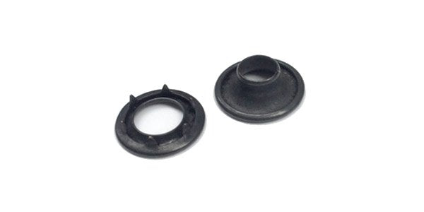 set of flat black spur grommets