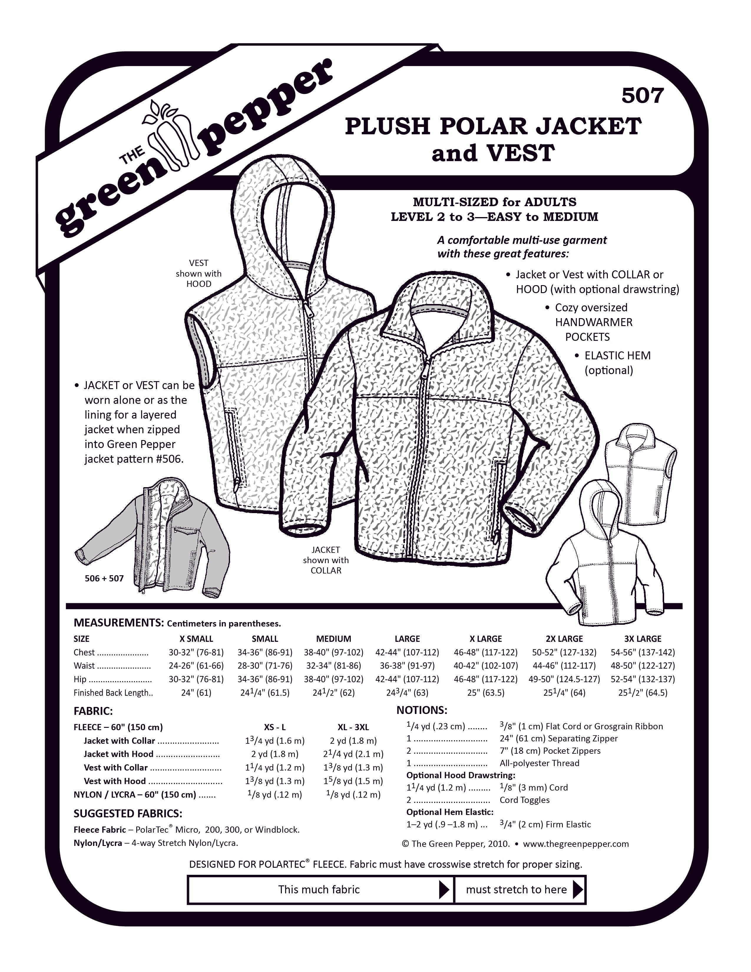 Image of the cover of the Plush Polar Jacket and vest sewing pattern