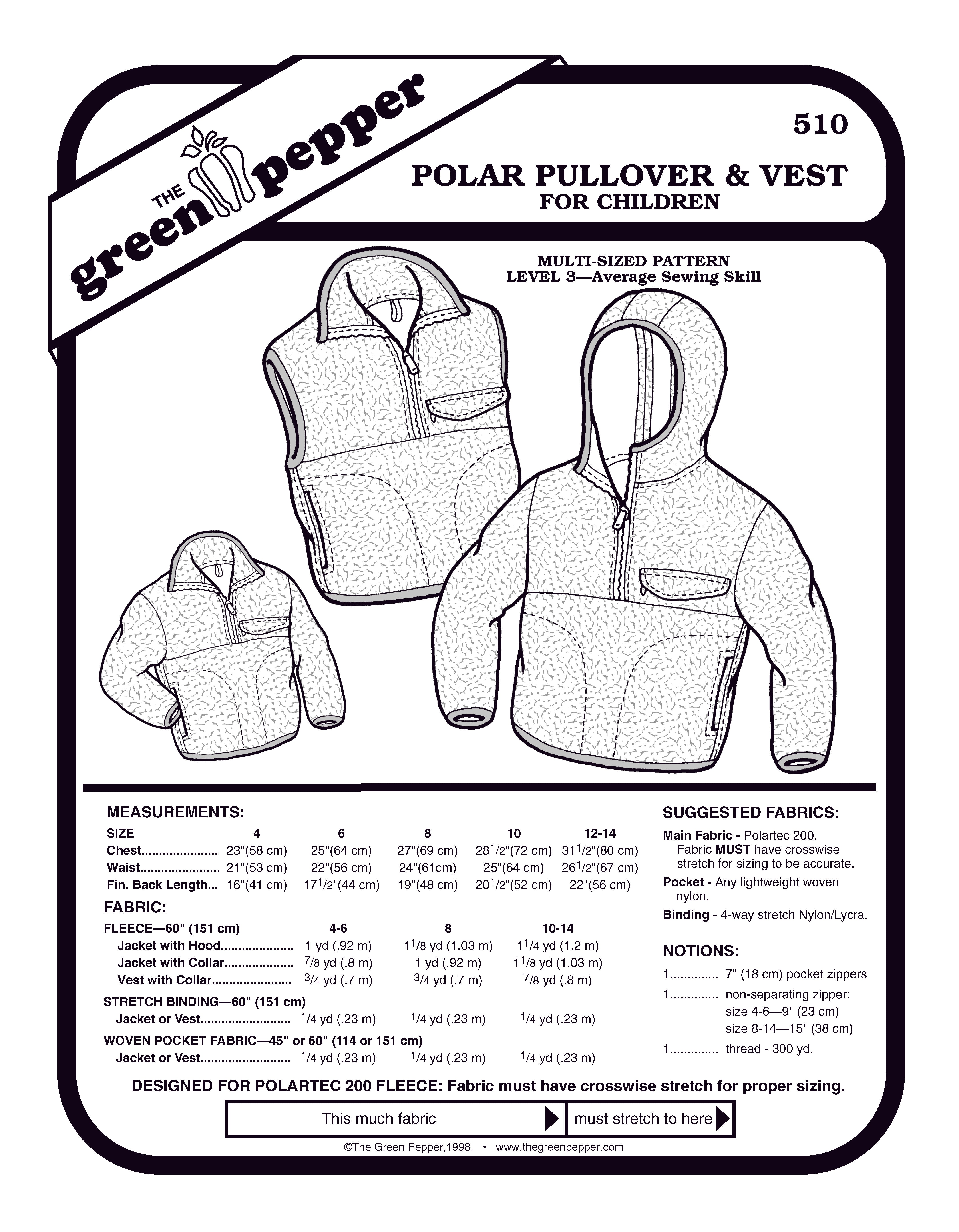 Cover image for 510 Polar Pullover and Vest for Children sewing pattern