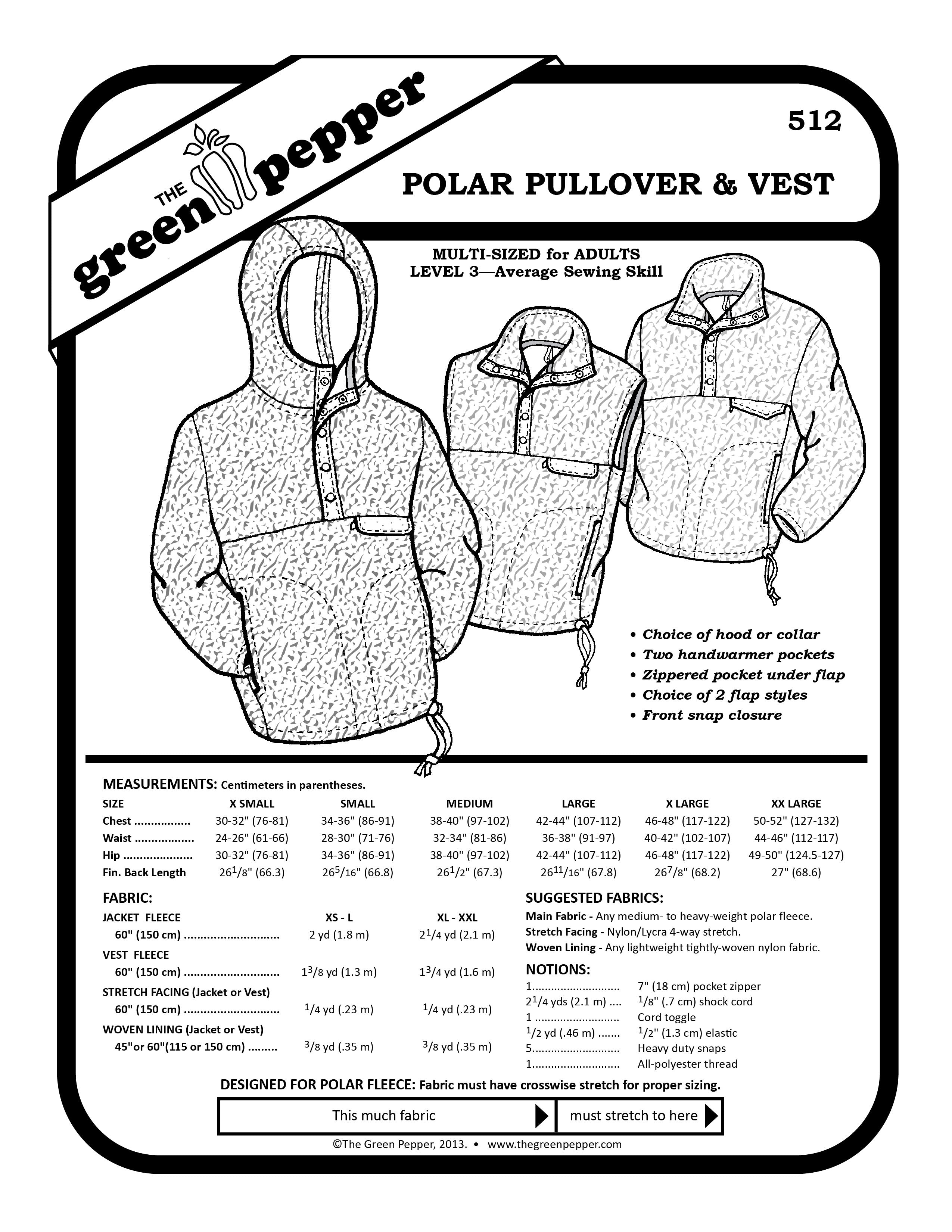 cover for 512 Polar Pullover & Vest sewing pattern
