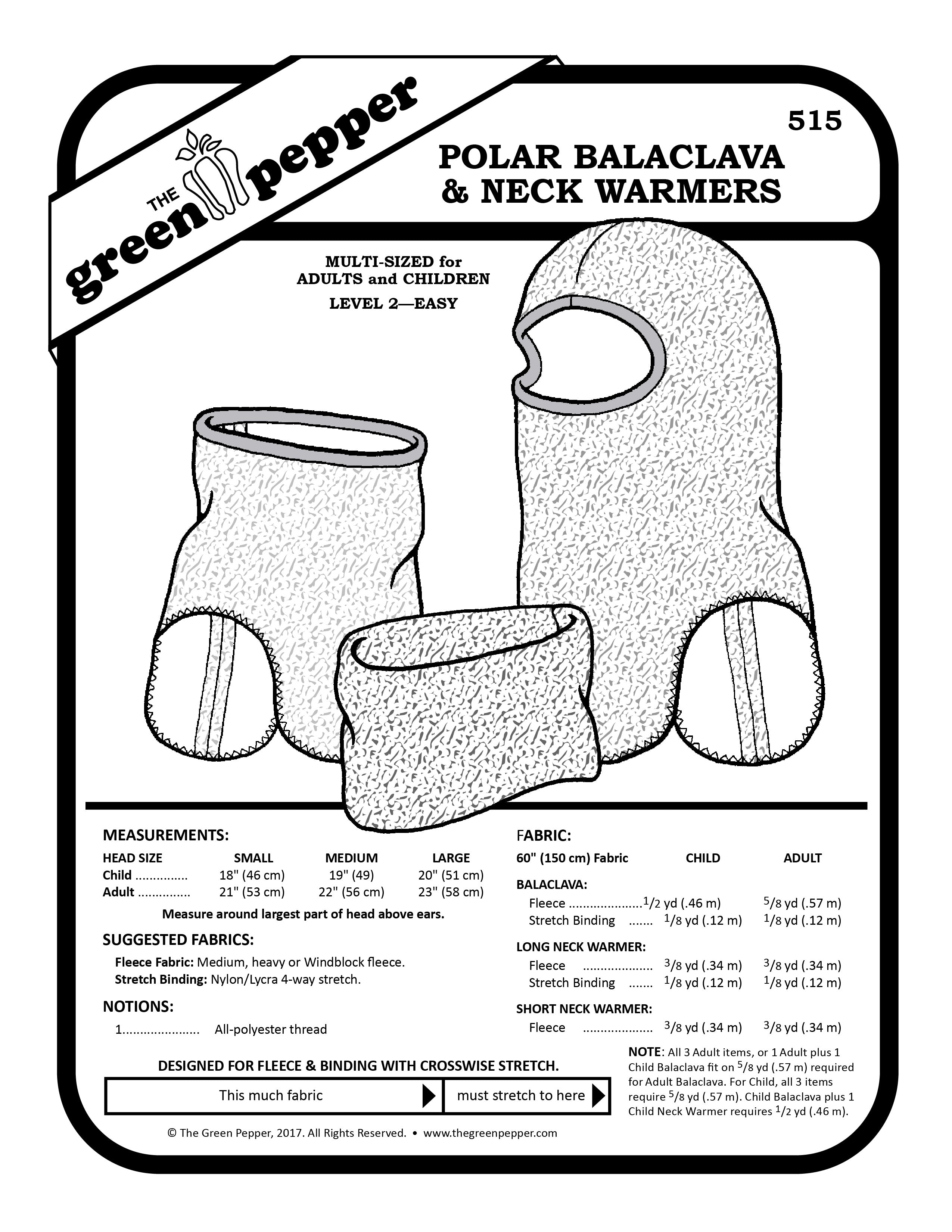 image of cover of polar balaclava and neck warmers  sewing pattern
