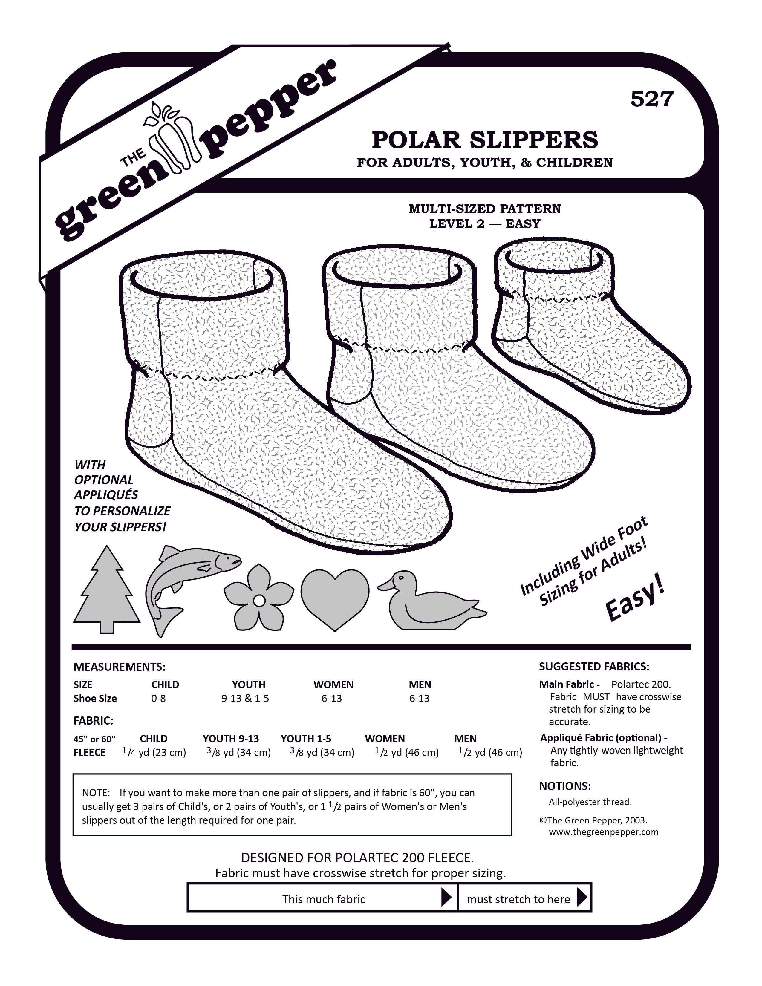 Image of pattern cover for Polar Slippers sewing pattern