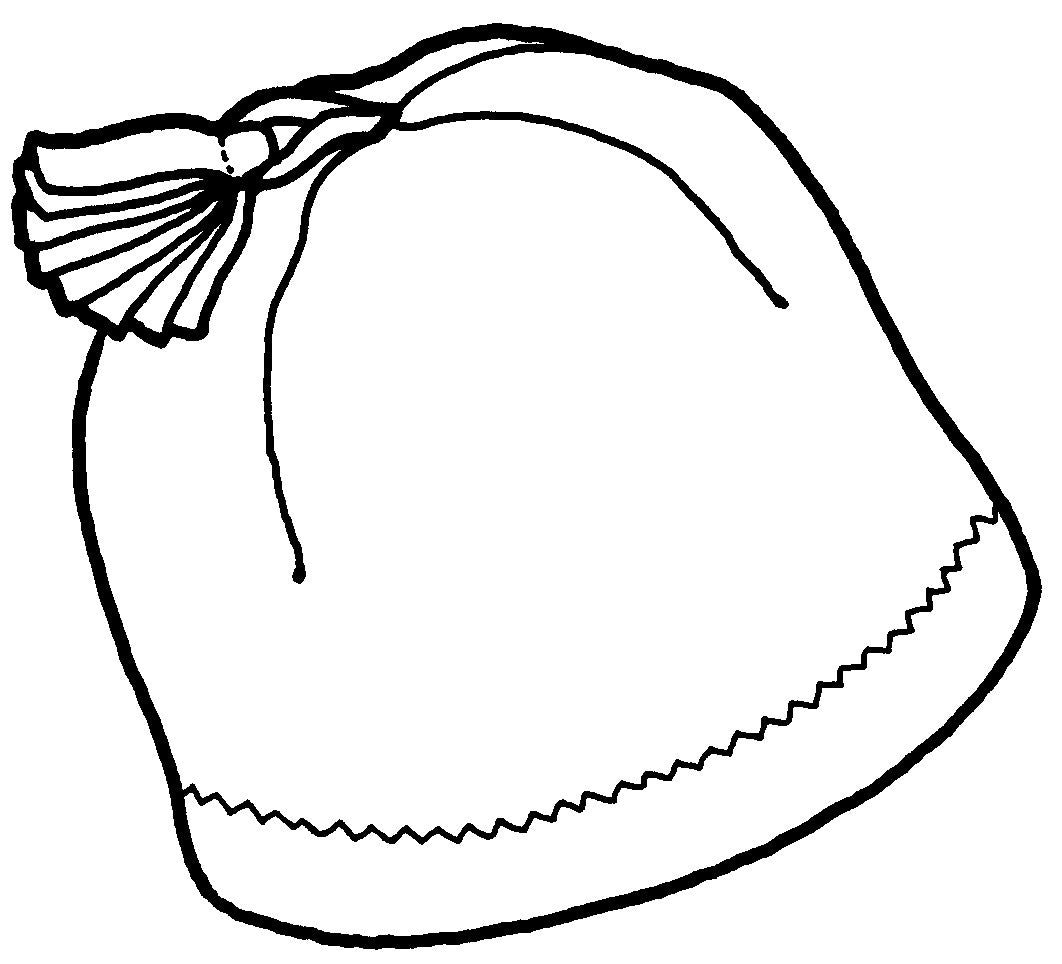 polar beanie line drawing with tassel