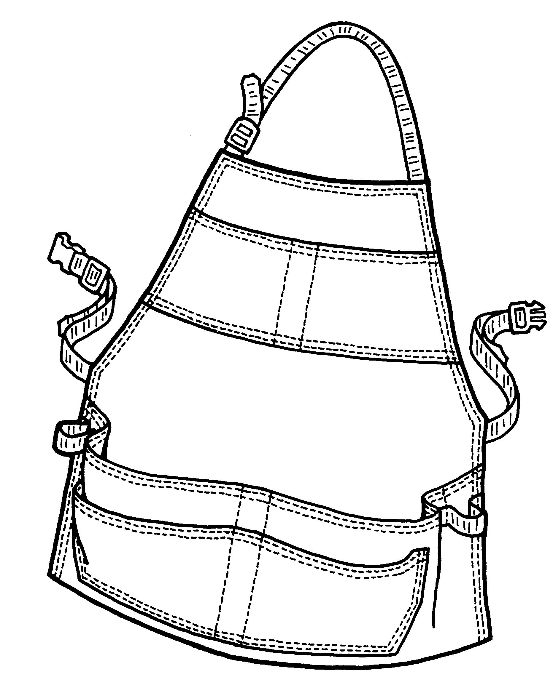 drawing of a work apron