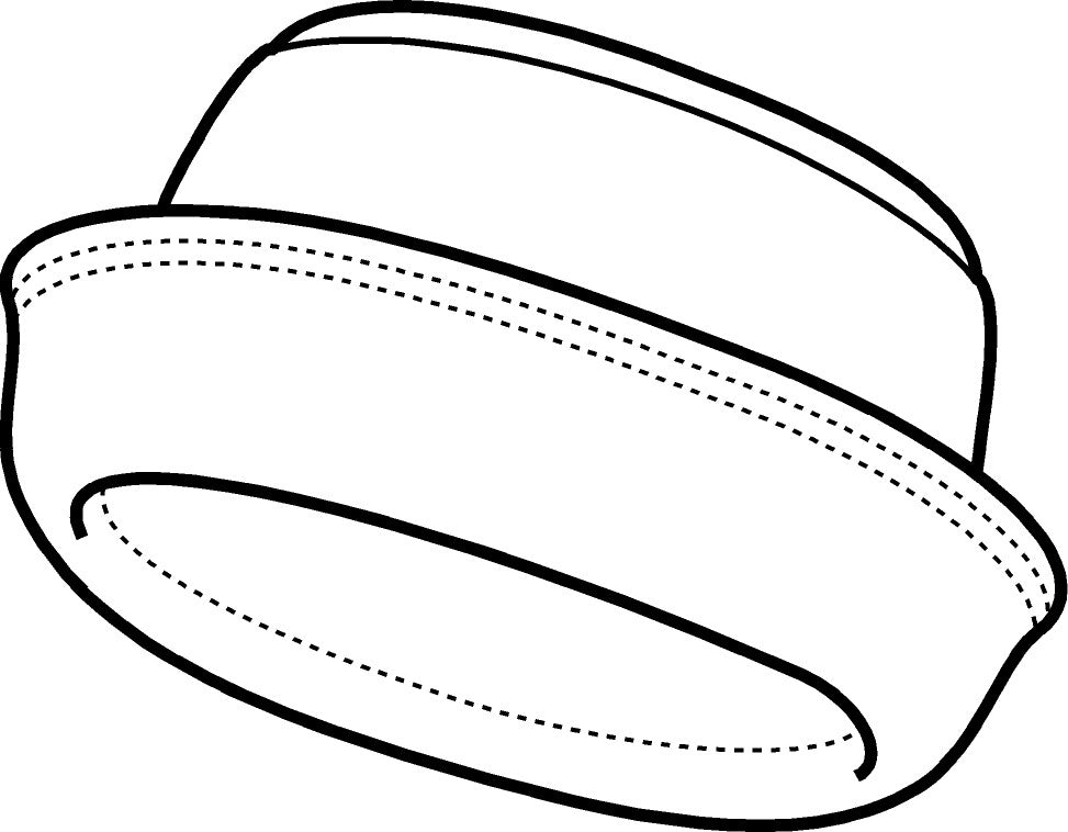 drawing of hats with roll brim and bucket brim
