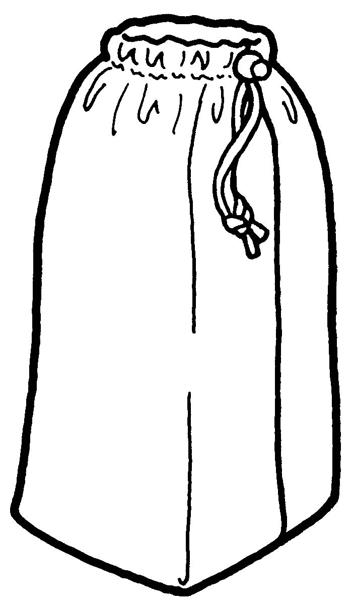 Line drawing of  a stuff sack
