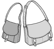 drawing of two messenger bags.