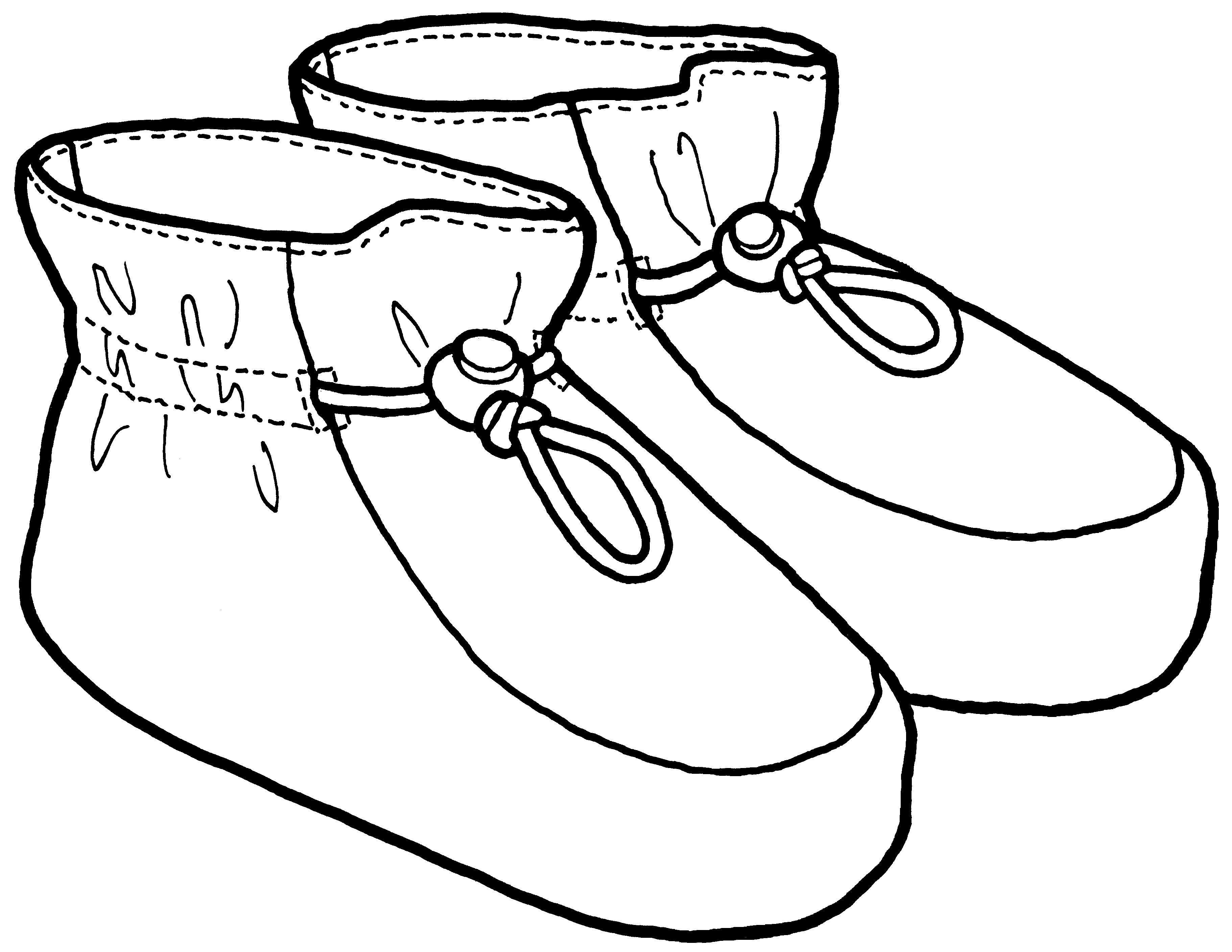 Line drawing of botties with cord and toggle