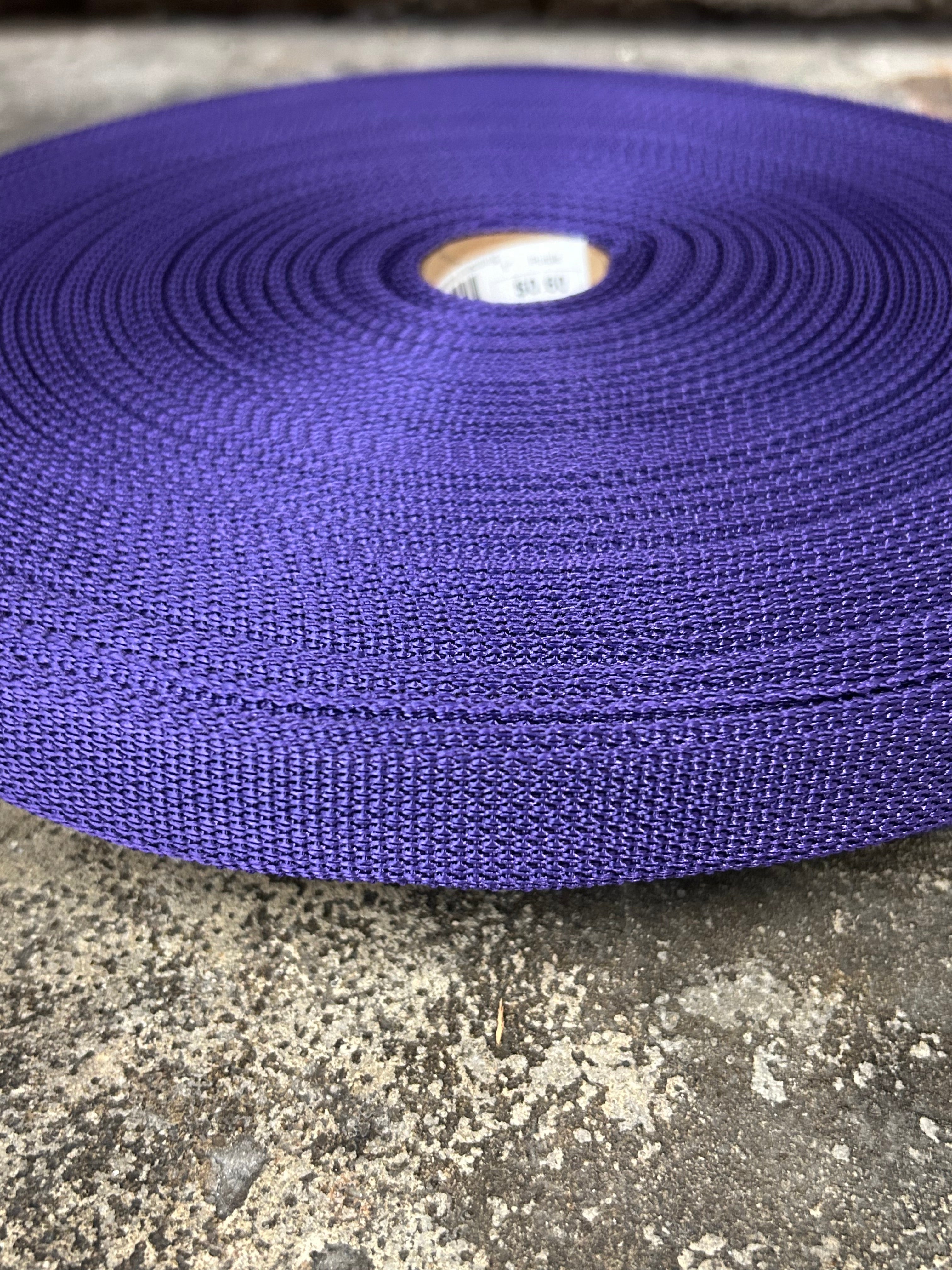 rolls of purple webbing