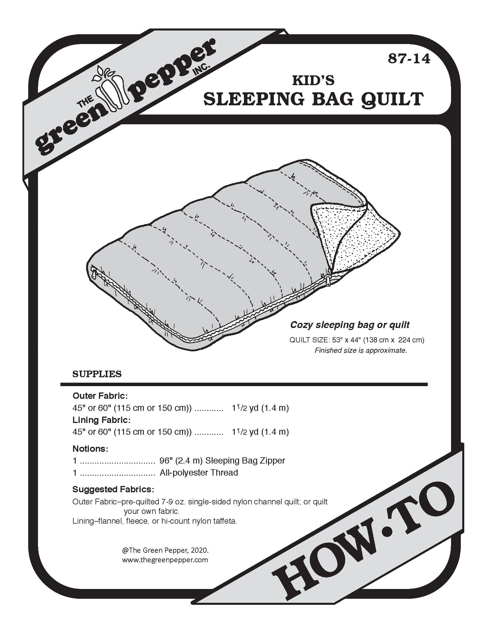 image of cover of kid's sleeping bag quilt