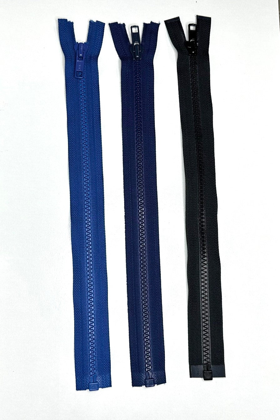 One-Way Separating Molded Tooth Zippers