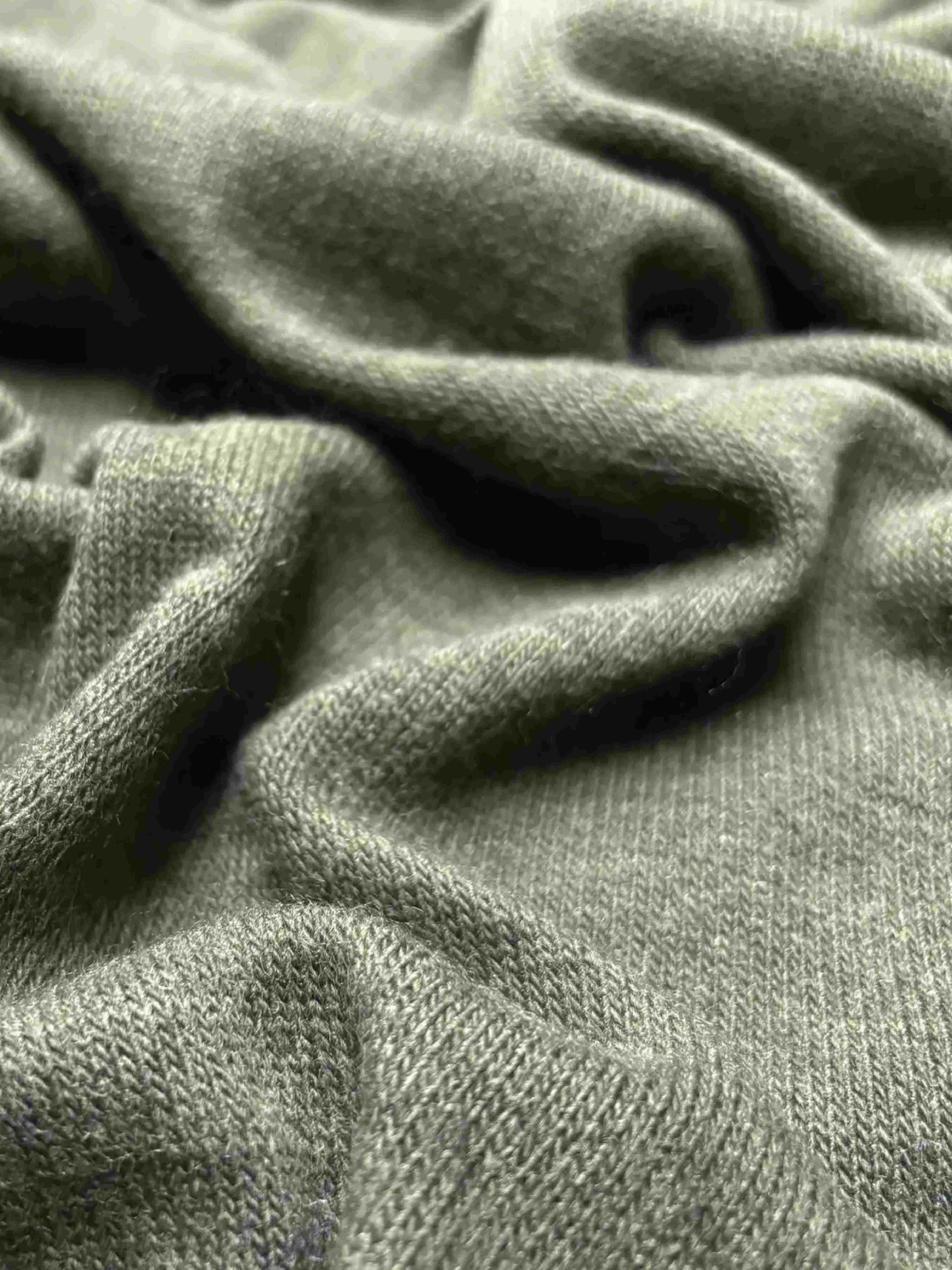 Close-up of knit green fabric
