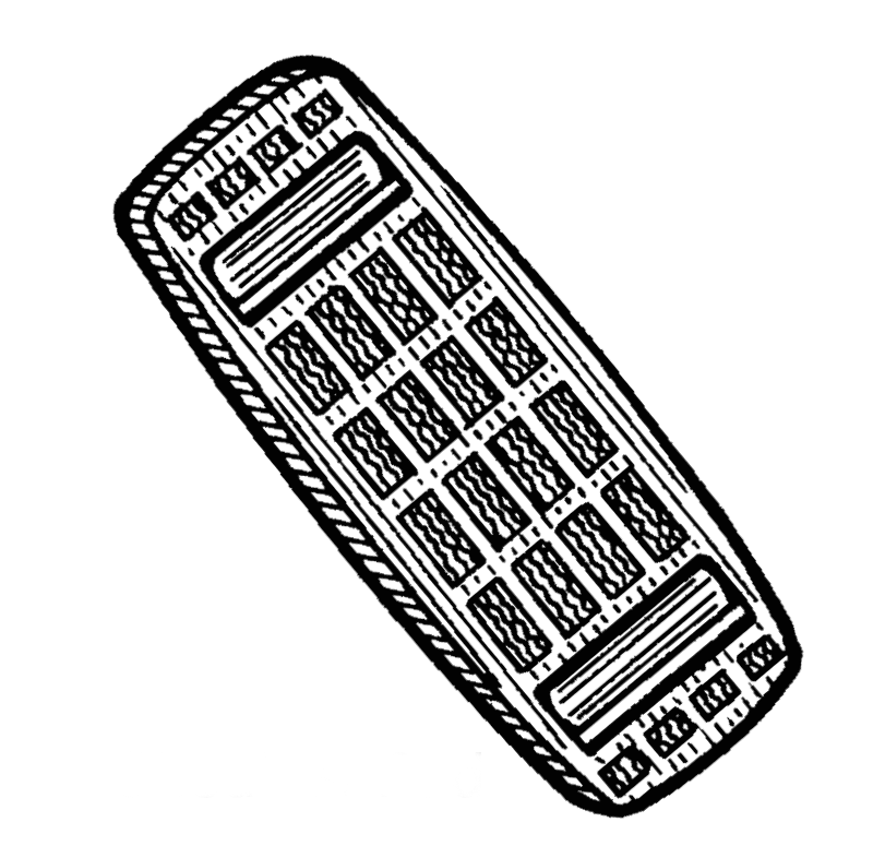 pen and ink drawing of a plastic shoulder pad for a bag.