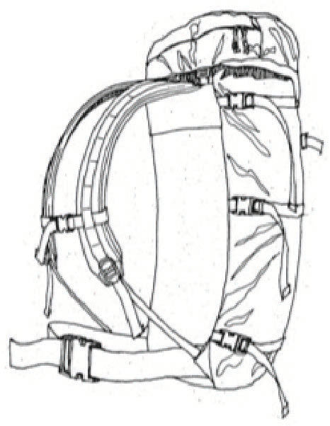 drawing of a back pack