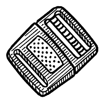 pen and ink illustration of slimline center release buckle