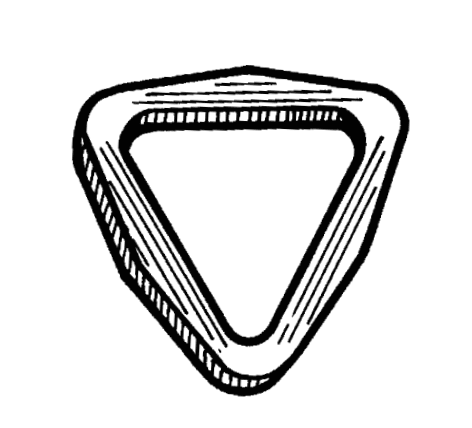 pen and ink illustration of a tri-ring loop.